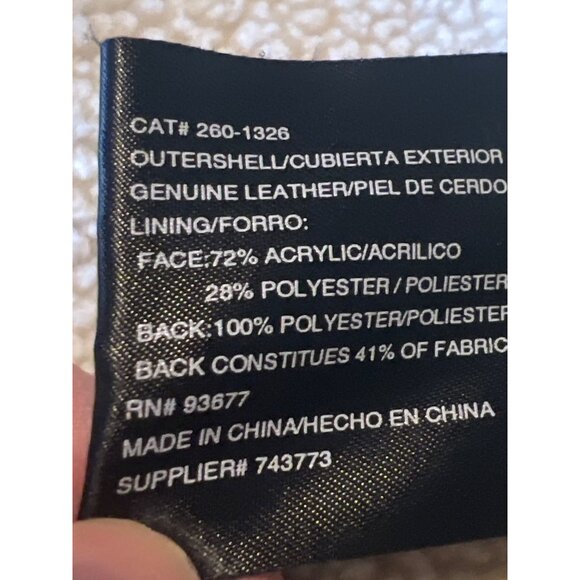 St. Johns Bay Large Washable Suede Coat W/ Faux Shearling Trim Penny Lane Boho - Picture 6 of 9